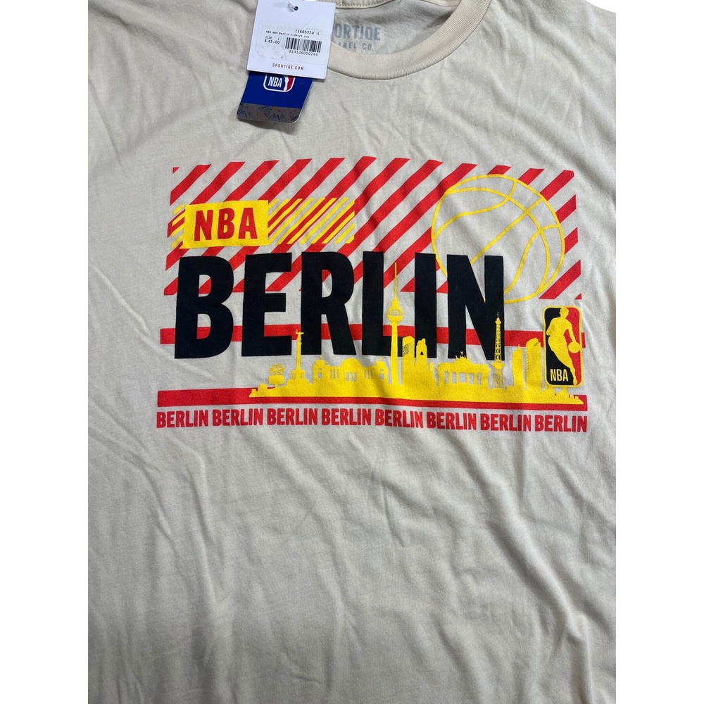 Sportiqe NBA Berlin Graphic T-Shirt Ivory Mens Large New NWT Basketball Tee - Picture 5 of 5